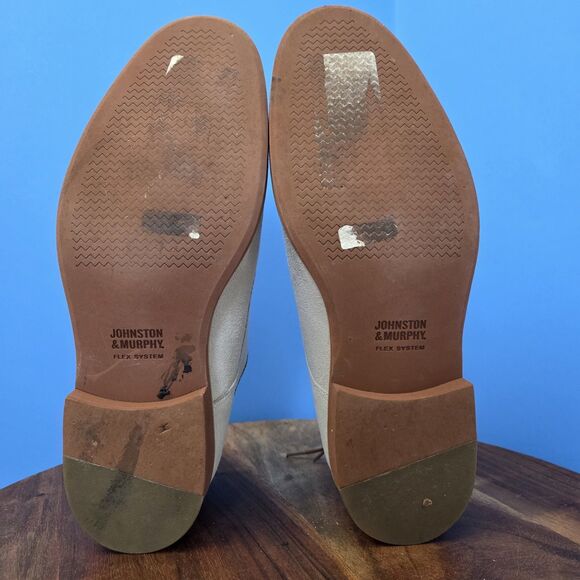 Johnston & Murphy Ellington Plain Toe Oxford Shoe Men's 10M Ivory/Bone Suede - Picture 12 of 14